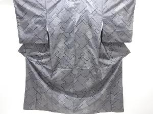 重ね色紙模様織り出し十日町紬着物